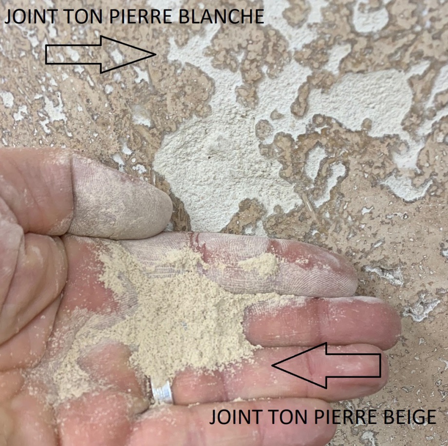 Teinte de joint pour dallage pierre pierre naturelle Travertin