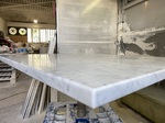 Plan vasque en marbre Blanc de Carrare adouci