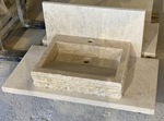 Vasque grand Lunel en Travertin pierre naturelle + trou robinetterie