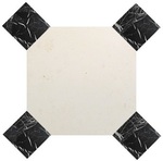 Dallage cabochon 20x20cm adouci + marbre noir