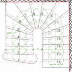 Vue en plan d'un tracé d'escalier