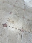Montagnac Doré + Cabochon rond en Travertin rouge