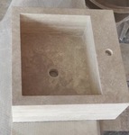 Evier pierre en Travertin avec trou robinetterie