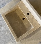 Vasque grand Lunel en Travertin pierre naturelle + trou robinetterie