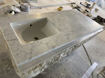 Plan vasque en marbre Blanc de Carrare adouci