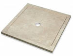Receveur bac à douche carré en pierre naturelle Travertin beige