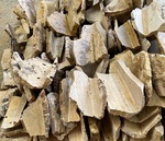 Angle parement pierre d'Or avec faces arrière sciée pour coller