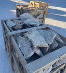 Angle parement pierre d'Or avec faces arrière sciée pour coller