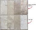 Travertin Beige 1er choix Comparaison d'échantillons en pierres naturelles