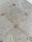 Montagnac Doré + Cabochon rond en Travertin rouge